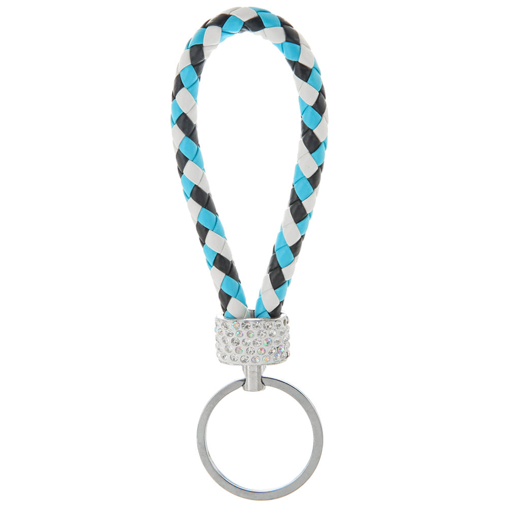 Wholesale Braided Color Leather Rope Keychain